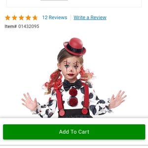 3t girls clown costume